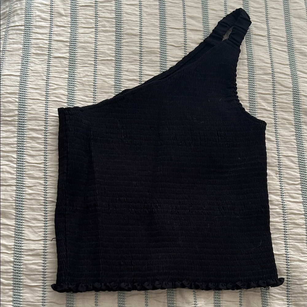 Reformation Smocked Black Top